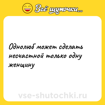 Шутка: Однолюб может сделать несчастной только одну женщину