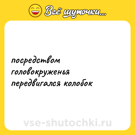 Шутка: посредством головокруженья<br>передвигался колобок
