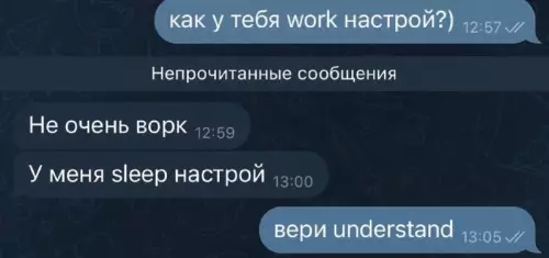 Когда твой английский на уровне Выживший 😅 - как у тебя work настрой?) 12:57 Не очень ворк 12:59