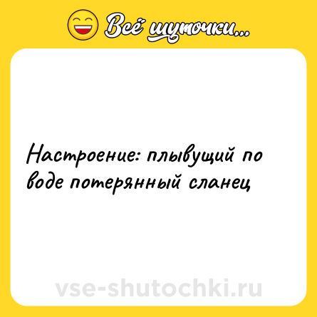 Шутка: Настроение: плывущий по воде потерянный сланец