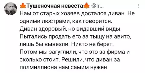 Диван за полмиллиона: находка или хлам? 🛋️✨ - Нам от старых хозвев достался диван. Не одними люстрами, как