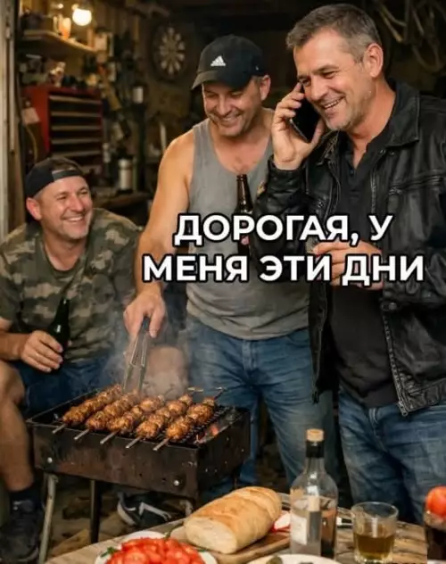 Мужская встреча на природе