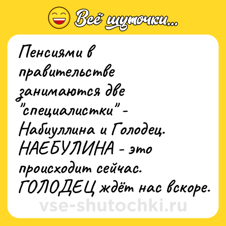 Шутка: Пенсиями в правительстве занимаются две 