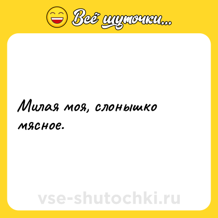 Шутка: Милая моя, слонышко мясное.