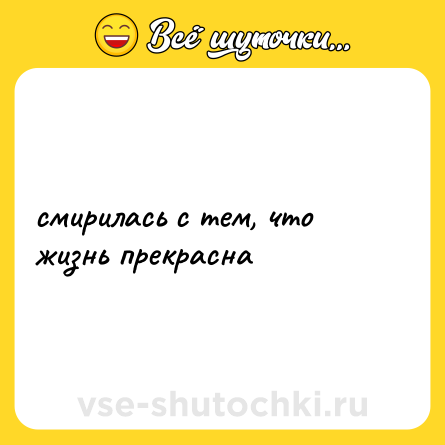 Шутка: смирилась с тем, что жизнь прекрасна