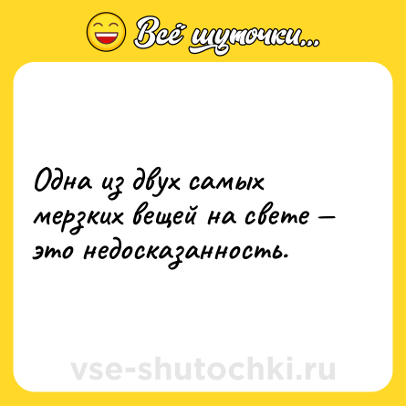 Шутка: Одна из двух самых мерзких вещей на свете — это недосказанность.