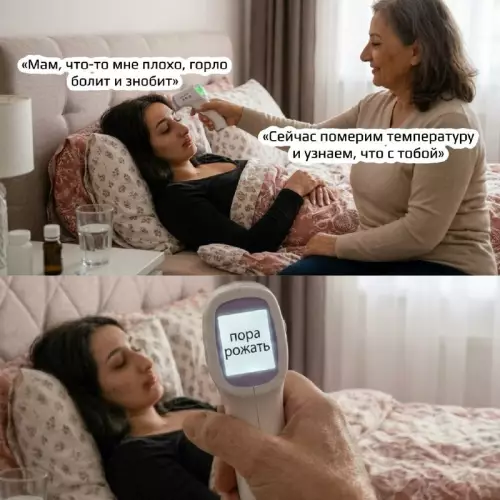 Мам, я не кексу хочу, а просто полежать! 😂 - Мам, что-то мне плохо, горло болит и знобит. Сейчас померим
