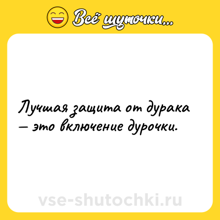 Шутка: Лучшая защита от дурака — это включение дурочки.