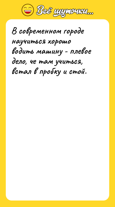 В современном городе научиться хорошо водить машину - плевое дело,