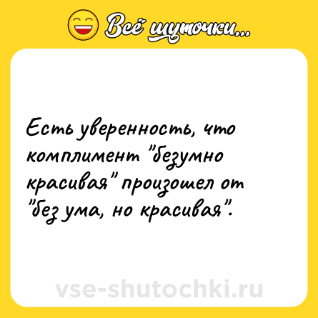 Шутка: Есть уверенность, что комплимент 