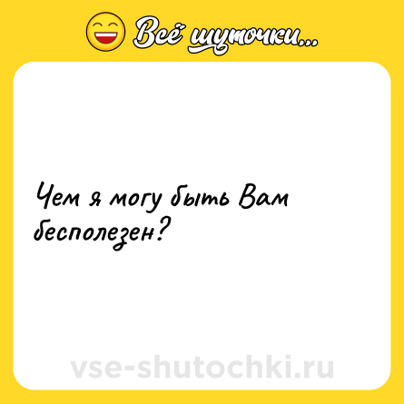 Шутка: Чем я могу быть Вам бесполезен?