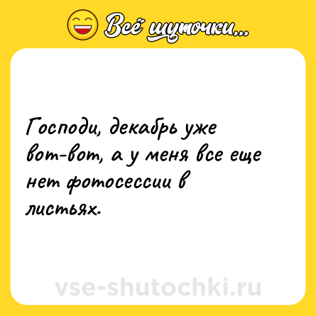 Шутка: Господи, декабрь уже вот-вот, а у меня все еще нет фотосессии в листьях.