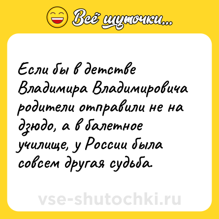 Шутка: Если бы в детстве Владимира Владимировича родители отправили не на дзюдо, а в балетное училище, у России была совсем другая судьба.