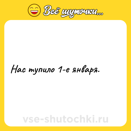 Шутка: Нас тупило 1-е января.