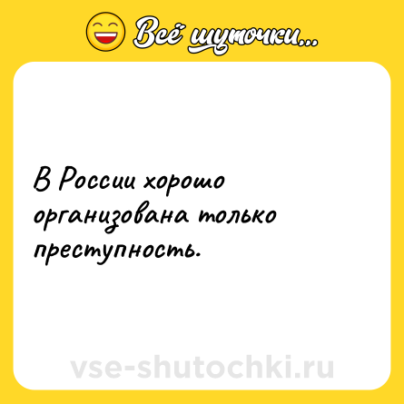 Шутка: В России хорошо организована только преступность.