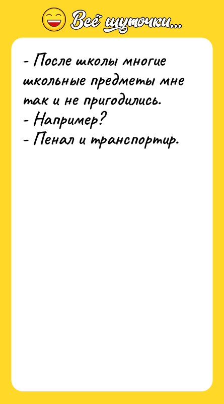 - После школы многие школьные предметы мне так и не