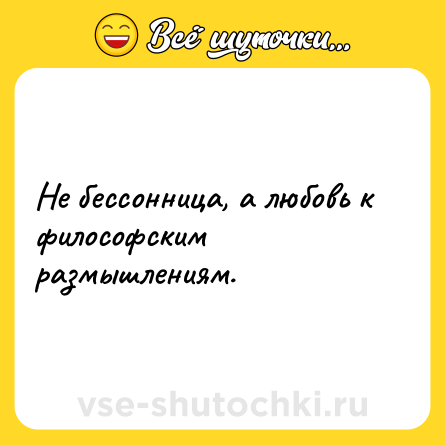 Шутка: Не бессонница, а любовь к философским размышлениям.