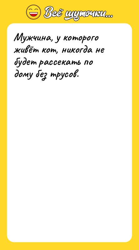 Мужчина, у которого живёт кот, никогда не будет рассекать по
