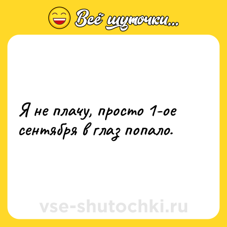 Шутка: Я не плачу, просто 1-ое сентября в глаз попало.