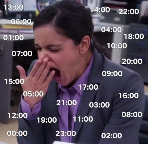 Когда работаешь 24/7 и забыл как спать 😴 - 13:00 14:00 22:00 06:00 04:00 01:00 18:00 07:00 10:00 15:00