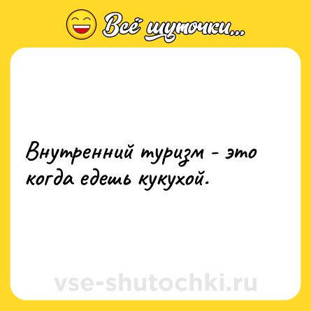 Шутка: Внутренний туризм - это когда едешь кукухой.