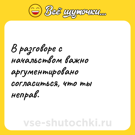 Шутка: В разговоре с начальством важно аргументировано согласиться, что ты неправ.
