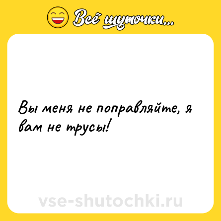Шутка: Вы меня не поправляйте, я вам не трусы!