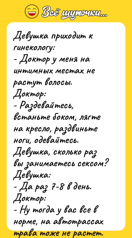 Девушка приходит к гинекологу: - Доктор у меня на интимных