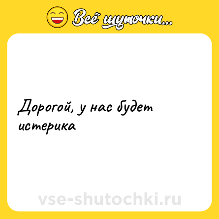 Шутка: Дорогой, у нас будет истерика