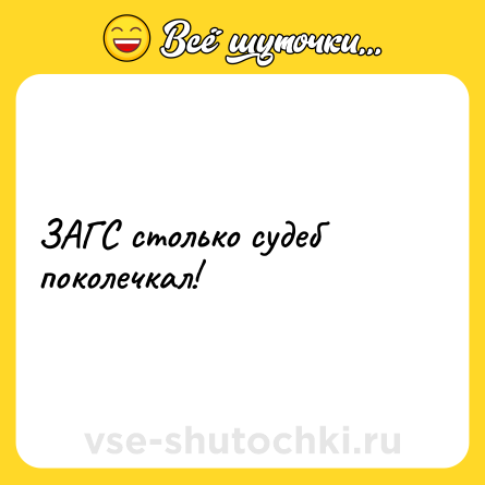Шутка: ЗАГС столько судеб поколечкал!