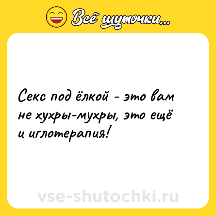 Шутка: Секс под ёлкой - это вам не хухры-мухры, это ещё и иглотерапия!