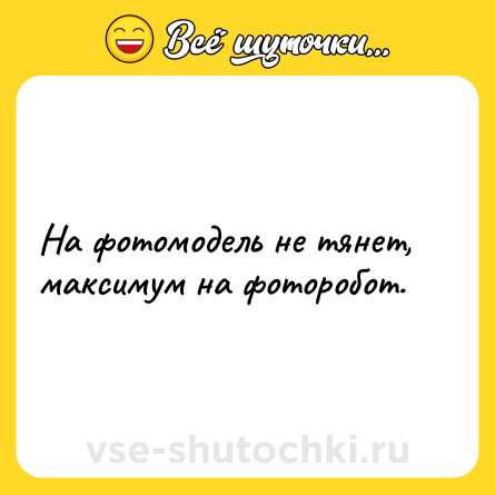 Шутка: На фотомодель не тянет, максимум на фоторобот.