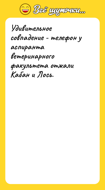 Удивительное совпадение - телефон у аспиранта ветеринарного факультета отжали Кабан
