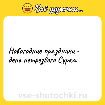 Шутка: Новогодние праздники - день нетрезвого Сурка.