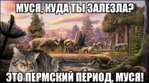 Муся, ты куда?! 🦖 - МУСЯ, КУДА ТЫ ЗАЛЕЗЛА? ЭТО ПЕРМСКИЙ ПЕРИОД, МУСЯ!