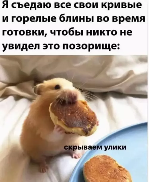 Мастер кулинарии от бога 😂🥞 - Я съедаю все свои кривые и горелые блины во время