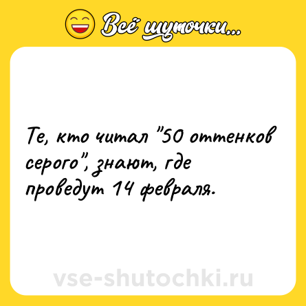 Шутка: Те, кто читал 50 оттенков серого , знают, где проведут 14 февраля.