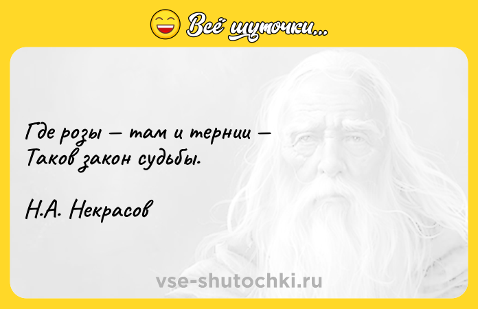 Цитата: Где розы там и тернии Таков закон судьбы. Н.А. Некрасов