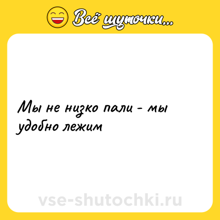 Шутка: Мы не низко пали - мы удобно лежим