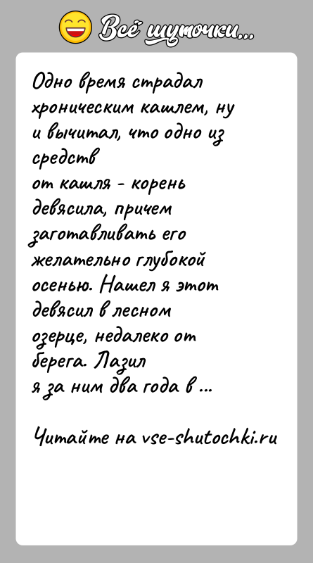 История: Одно время страдал хроническим кашлем, ну и вычитал, что одно из средствот кашля - корень девясила, причем заготавливать его желательно