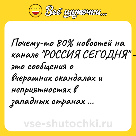 Шутка: Почему-то 80% новостей на канале 