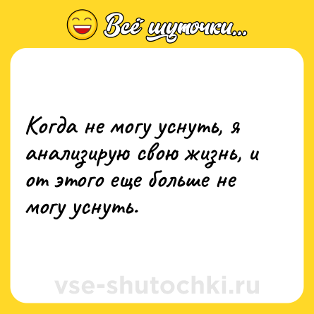 Шутка: Когда не могу уснуть, я анализирую свою жизнь, и от этого еще больше не могу уснуть.