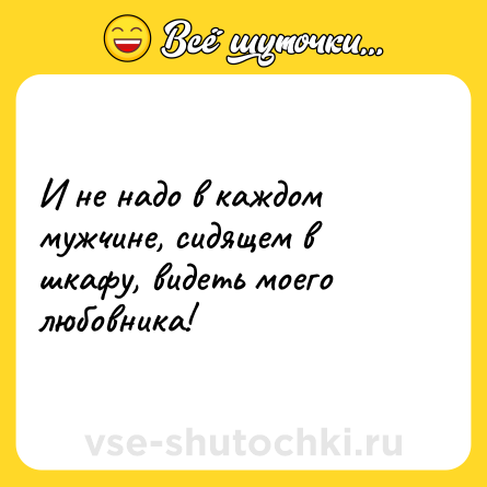 Шутка: И не надо в каждом мужчине, сидящем в шкафу, видеть моего любовника!