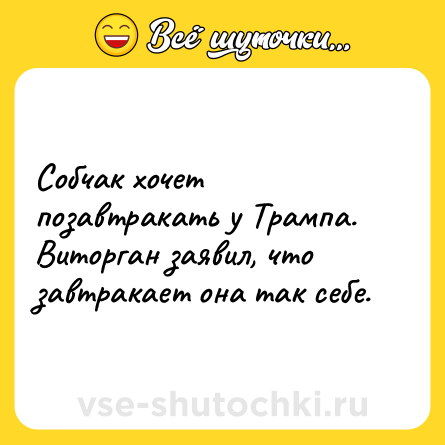 Шутка: Собчак хочет позавтракать у Трампа. Виторган заявил, что завтракает она так себе.