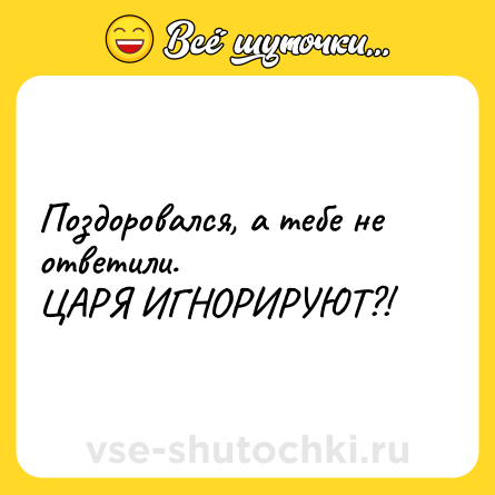 Шутка: Поздоровался, а тебе не ответили. ЦАРЯ ИГНОРИРУЮТ?!