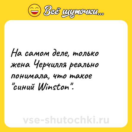 Шутка: На самом деле, только жена Черчилля реально понимала, что такое синий Winston .