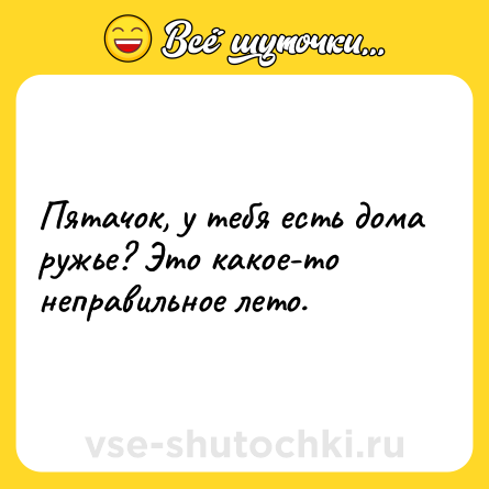 Шутка: Пятачок, у тебя есть дома ружье? Это какое-то неправильное лето.