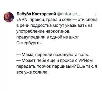 Мама, передай соль! 🧂💀 - Лабуба Касторский antonse... VPN, прокси, трава и соль эти слова