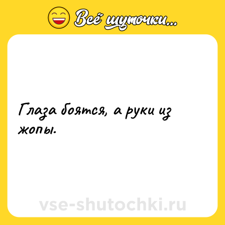 Шутка: Глаза боятся, а руки из жопы.