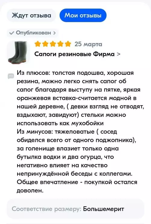 Смешная картинка №716927 Хорошие сапоги. Надо брать. Отзывы